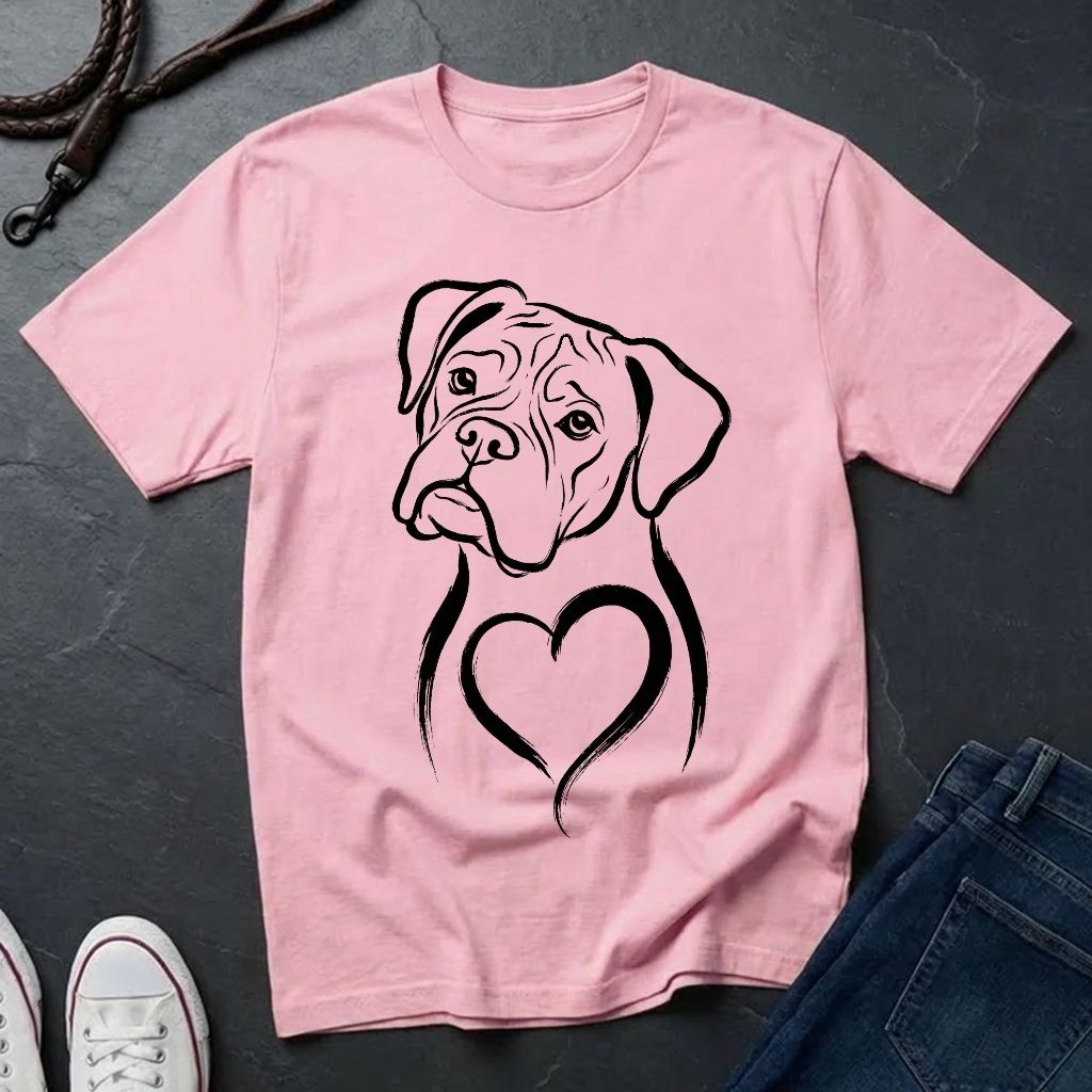 Boxer T-Shirt - Heart of Gold Wiggle Butt - Vintage Boxer Dog Gift - Comfort Colors 1717
