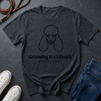 Poodle 'Grooming Is a Lifestyle' Graphic Pop Art Shirt — Modern Line Art Dog Tee