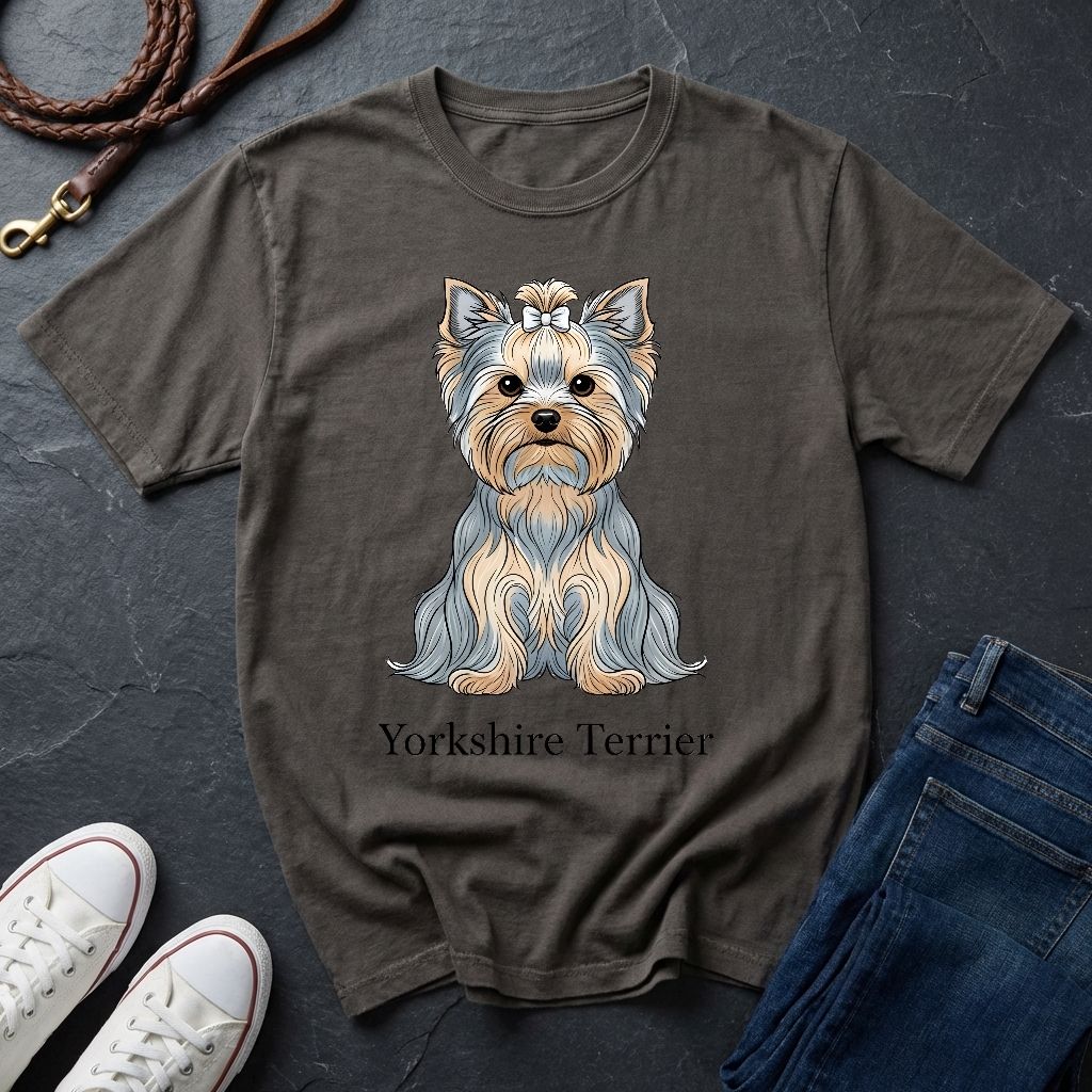 Yorkshire Terrier Graphic Art Shirt — Modern Yorkie Portrait Tee — Comfort Colors 1717