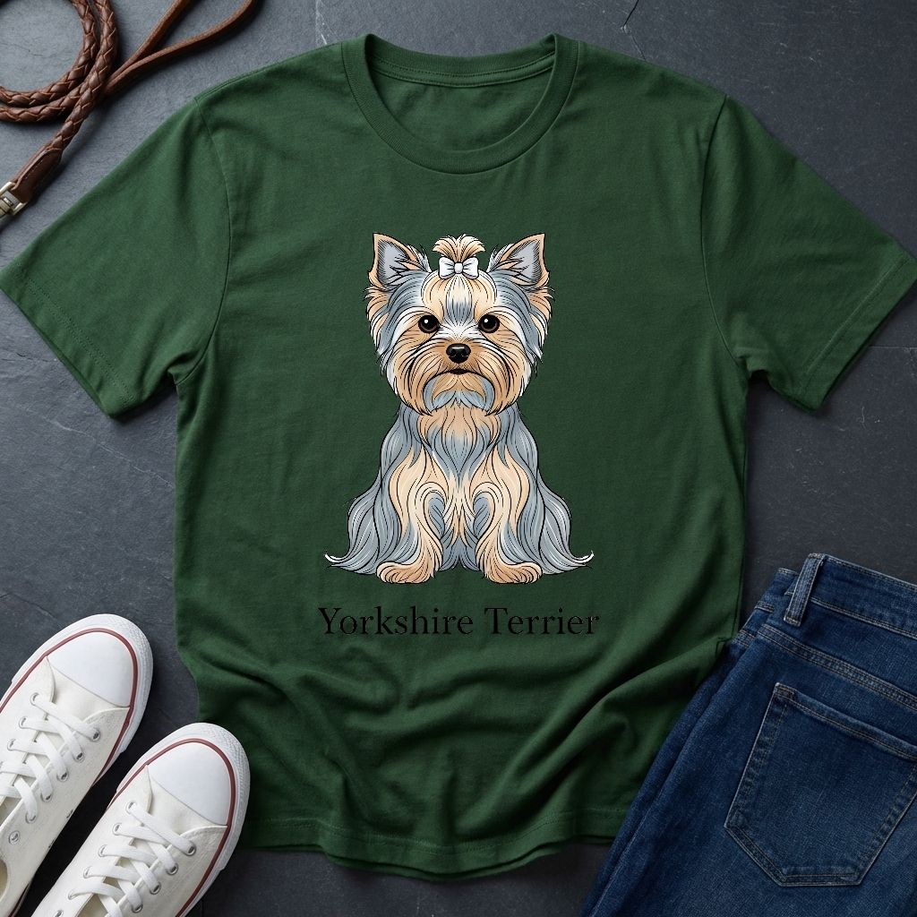 Yorkshire Terrier Graphic Art Shirt — Modern Yorkie Portrait Tee — Comfort Colors 1717