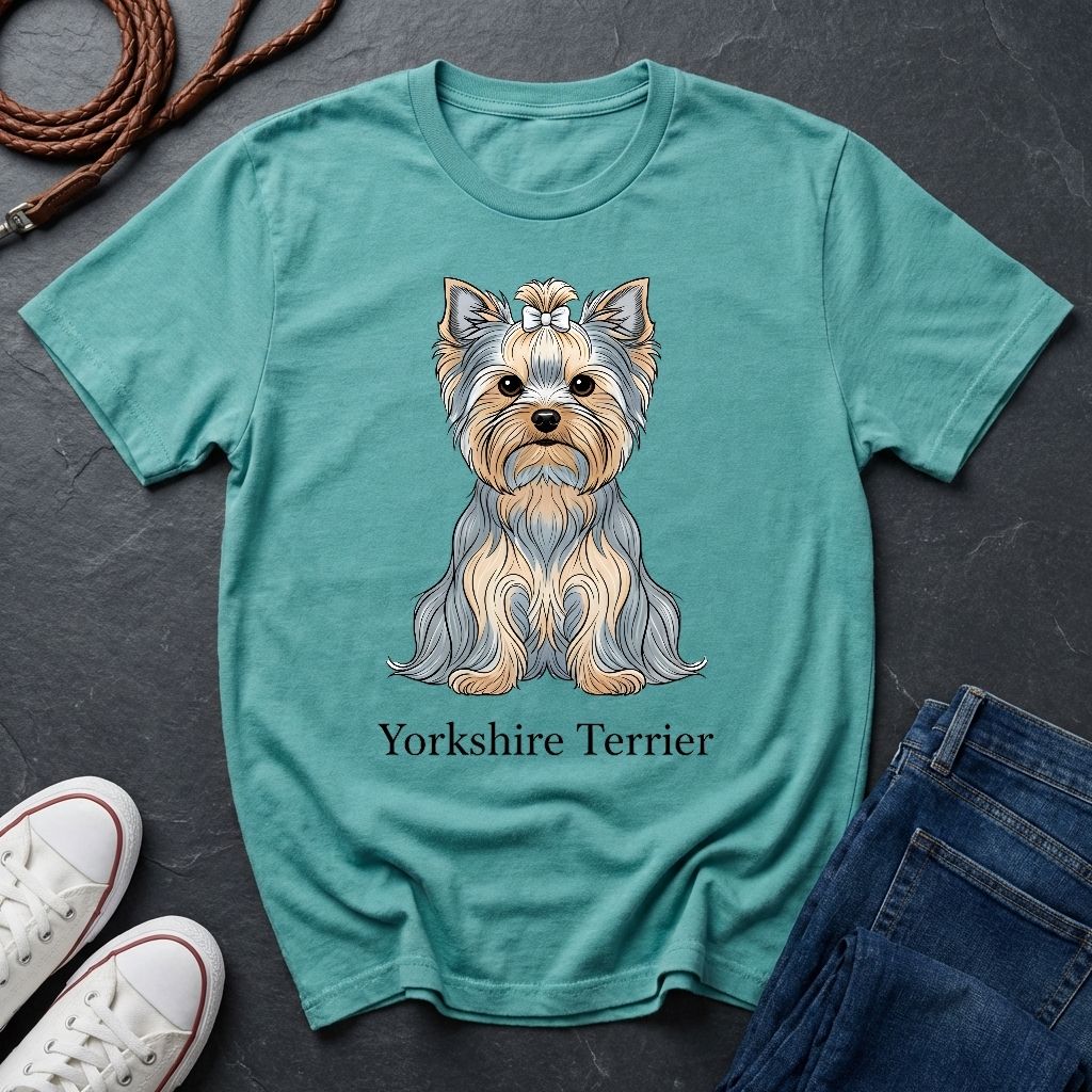 Yorkshire Terrier Graphic Art Shirt — Modern Yorkie Portrait Tee — Comfort Colors 1717