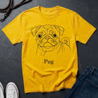 Pug Outline Graphic Pop Art Shirt — Minimalist Bold Dog Portrait Tee