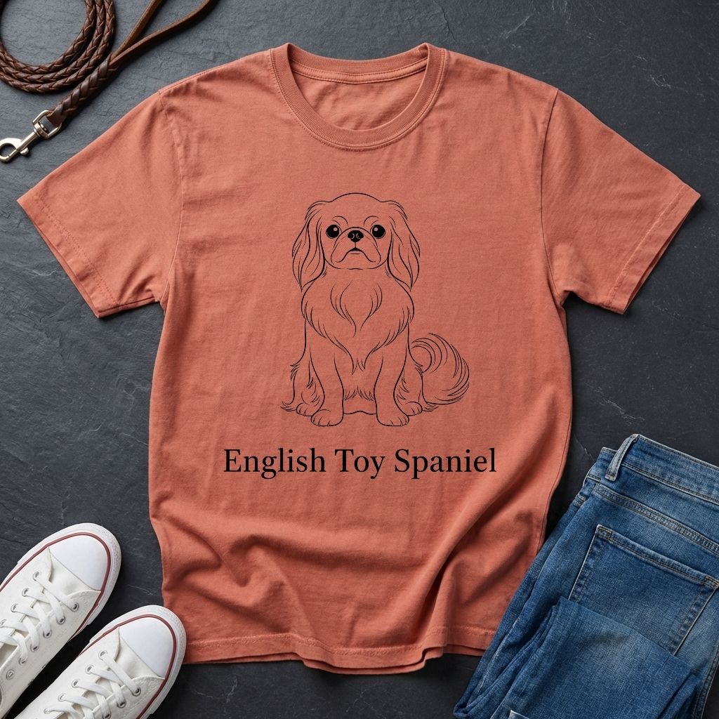 English Toy Spaniel Line Art Shirt — Bold Graphic Pop Art Dog Tee
