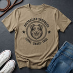 Australian Shepherd Heritage Badge Shirt — Loyal Smart True Dog Tee
