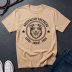 Australian Shepherd Heritage Badge Shirt — Loyal Smart True Dog Tee - Comfort Colors 1717