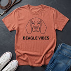 Beagle Vibes Shirt — Bold Minimalist Line Art Dog Tee — Comfort Colors 1717