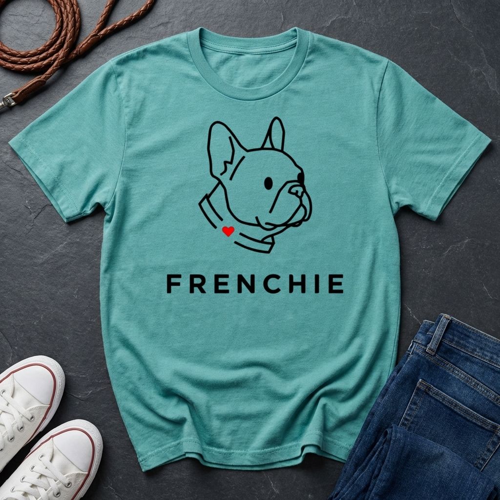 Frenchie Minimalist Shirt — Bold Line Art French Bulldog Tee — Comfort Colors 1717