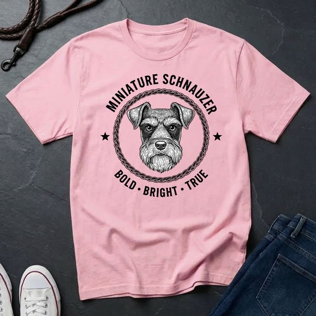Miniature Schnauzer "Bold • Bright • True" Graphic Pop Art T-Shirt