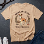 "Bella Levriera" Italian Greyhound Vintage Graphic T-Shirt
