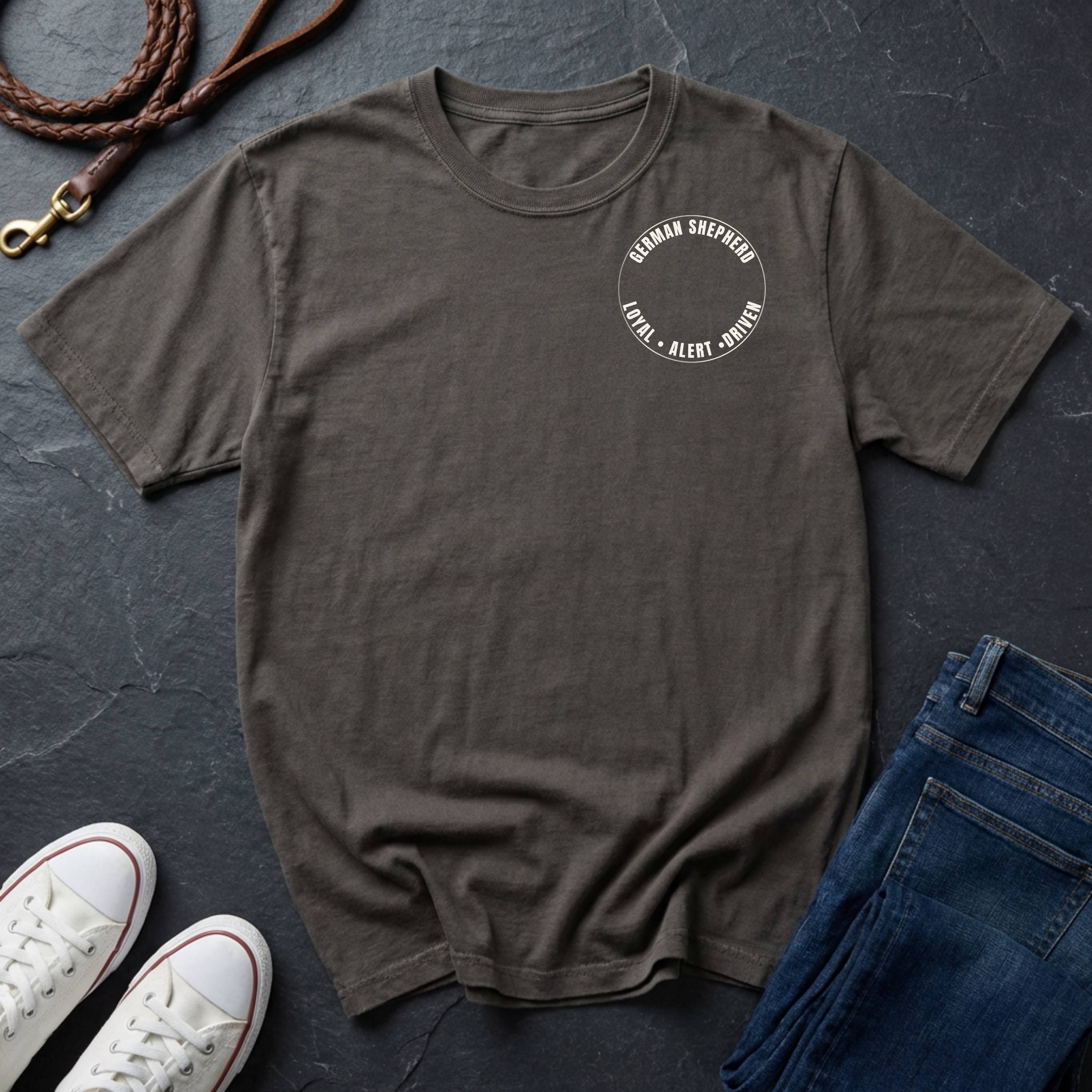 German Shepherd Shirt – Loyal Alert Driven – Minimal Dog Lover Tee – Comfort Colors 1717