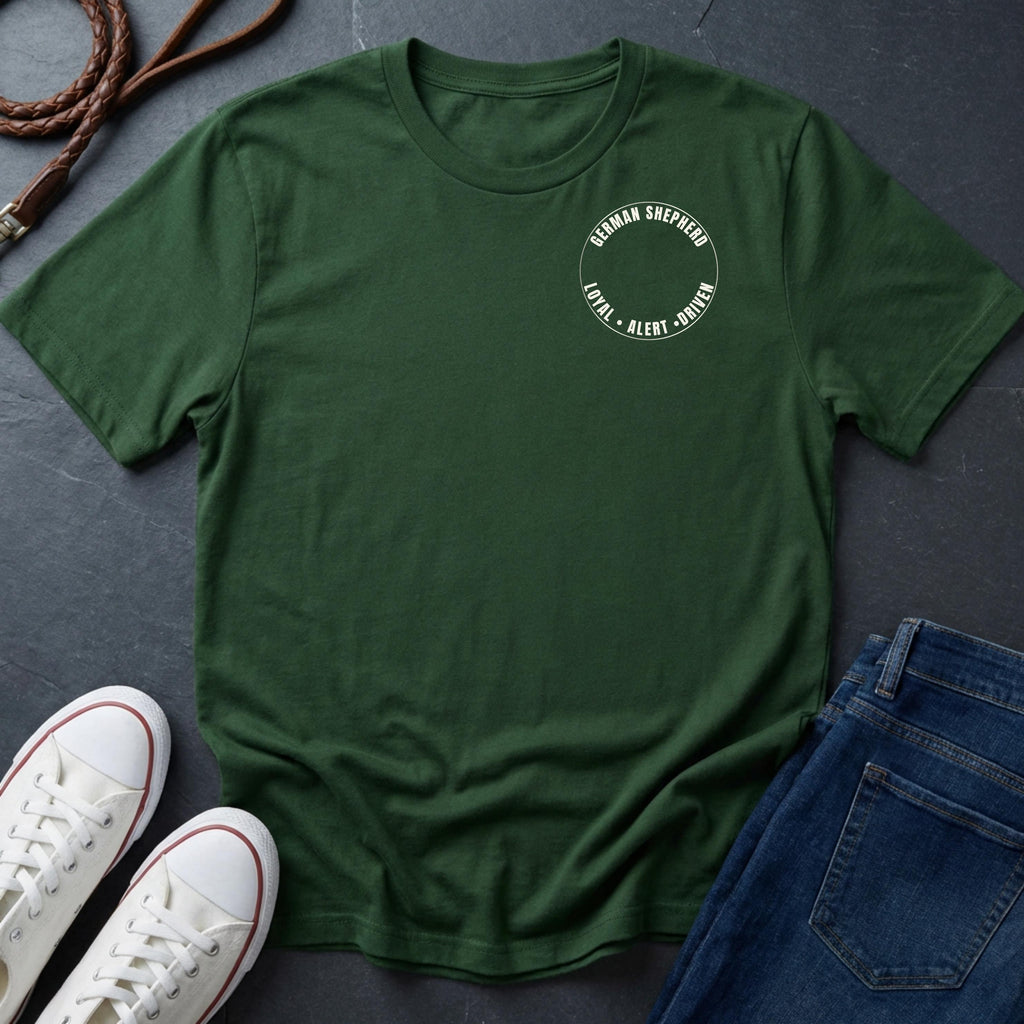German Shepherd Shirt – Loyal Alert Driven – Minimal Dog Lover Tee – Comfort Colors 1717