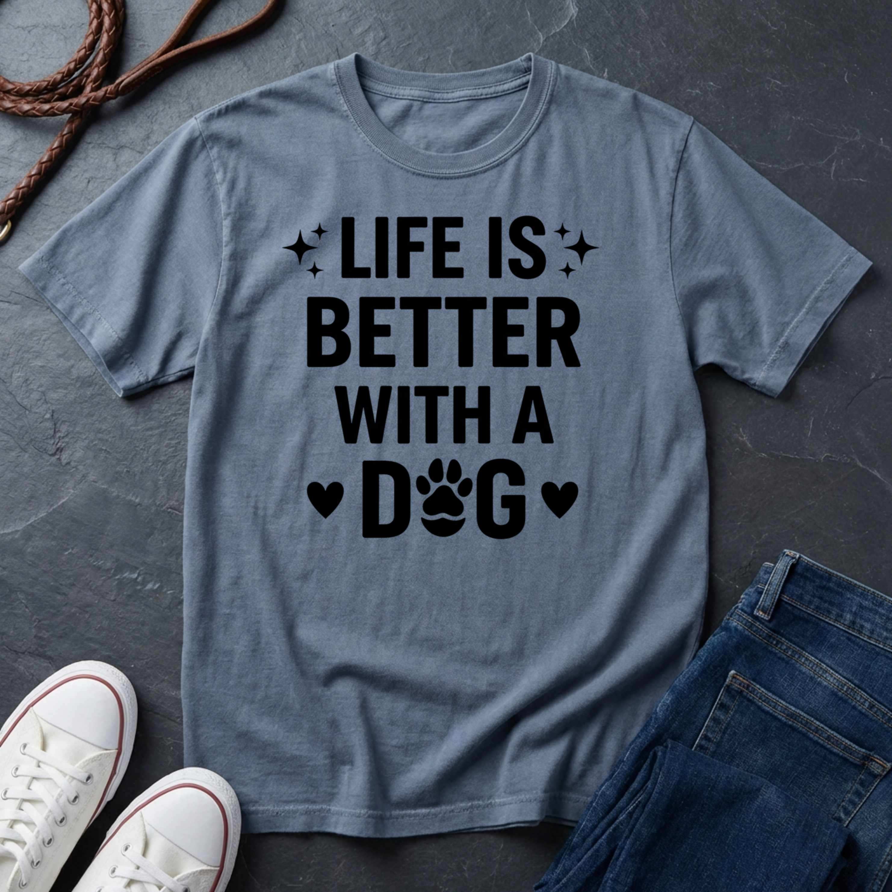 Life Is Better With A Dog Shirt - Dog Lover Gift - Comfort Colors Inspirational Dog Owner Tee