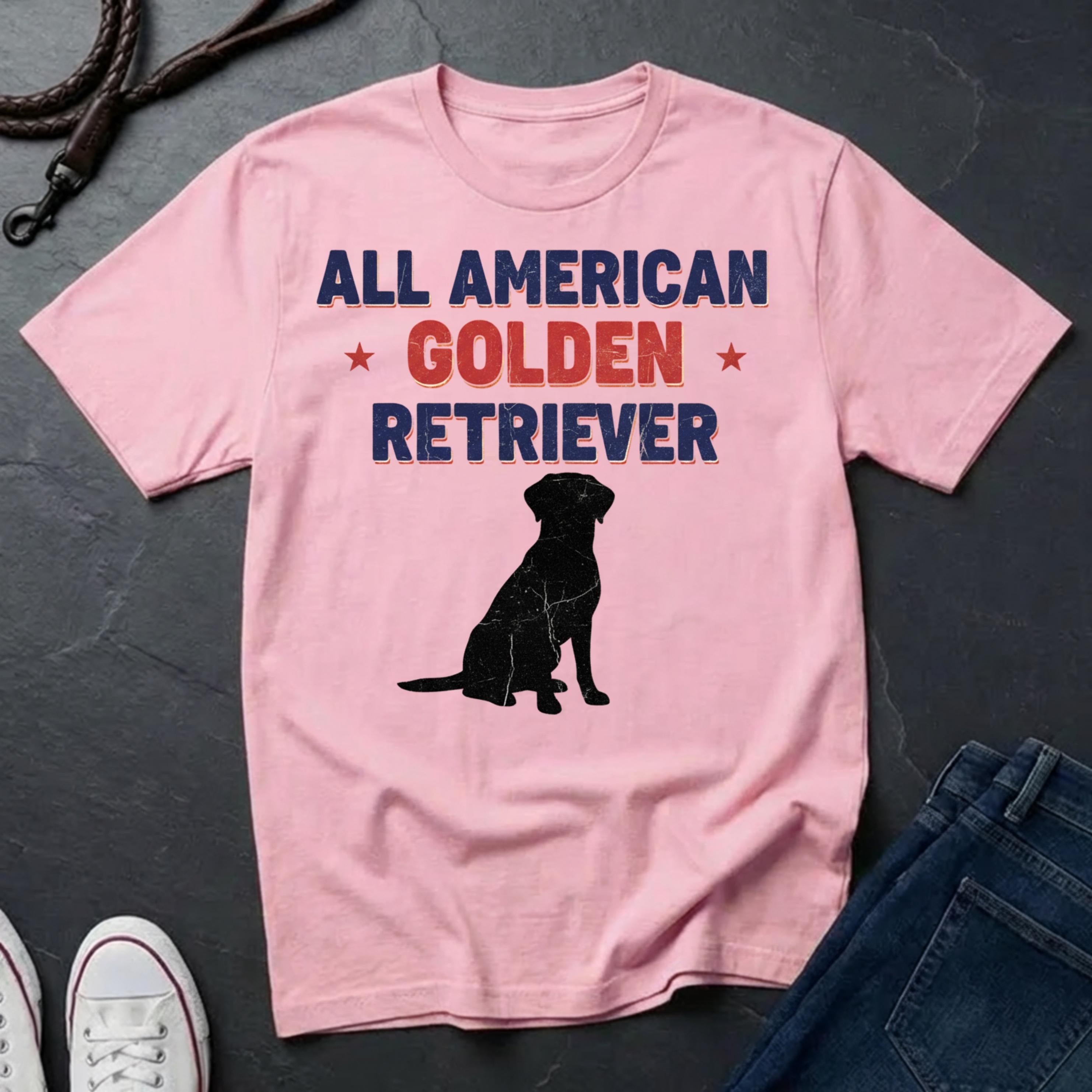 All American Golden Retriever T-Shirt — Patriotic Dog Lover Tee