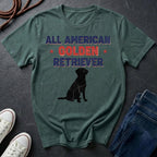All American Golden Retriever T-Shirt — Patriotic Dog Lover Tee