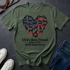 USA's Best Friend Since 1776 Shirt - 250th Anniversary Patriotic Dog Tee