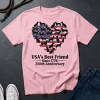USA's Best Friend Since 1776 Shirt - 250th Anniversary Patriotic Dog Tee