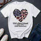 USA's Best Friend Since 1776 Shirt - 250th Anniversary Patriotic Dog Tee