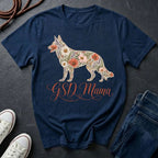 GSD Mama Floral T-Shirt | German Shepherd Mom Shirt | Boho Wildflower GSD Tee | Gift for German Shepherd Owner