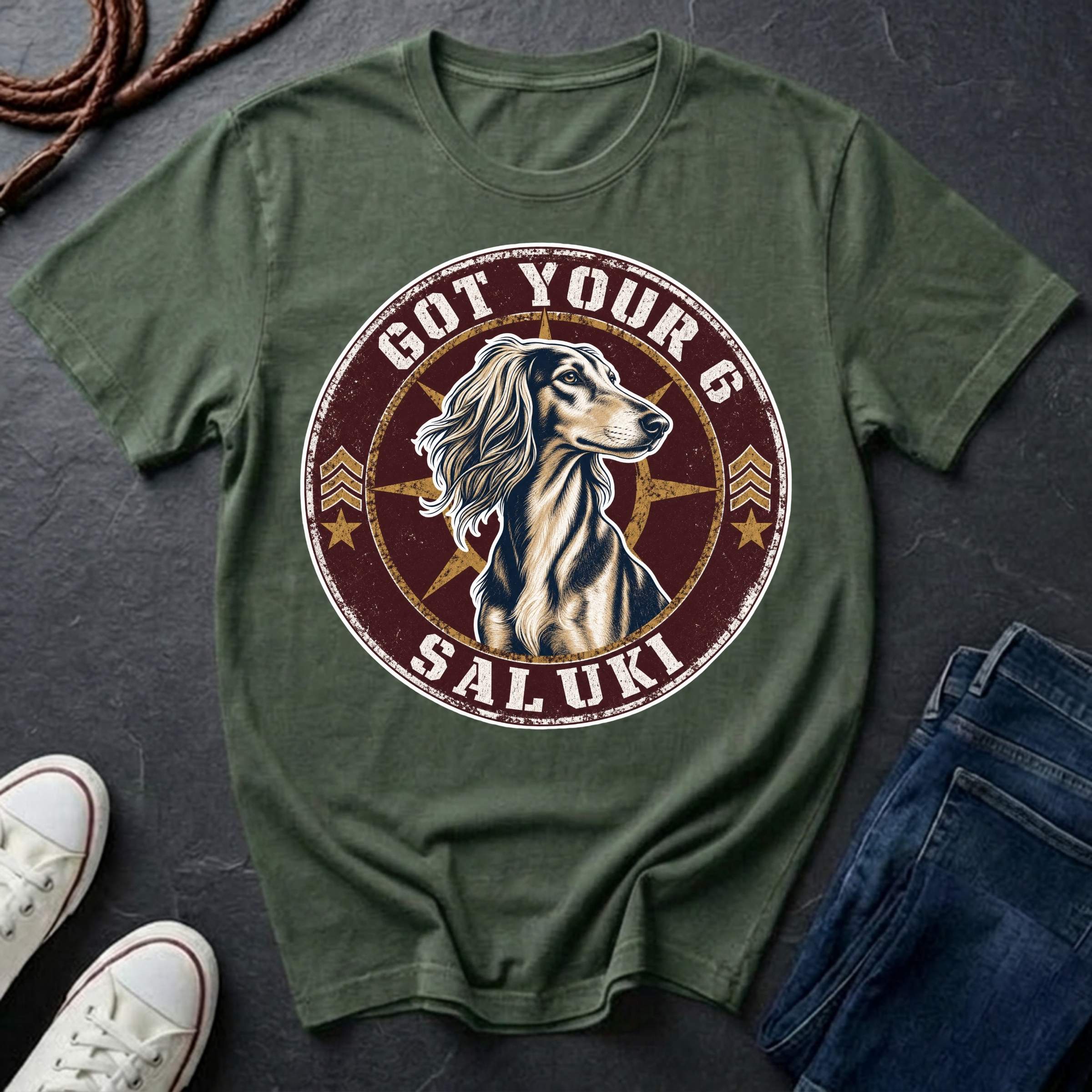 Saluki "Got Your 6" Shirt — Loyal Swift Guardian Tee — Comfort Colors 1717