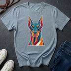 Doberman Graphic Pop Art Shirt — Bold Colorful Dog Portrait Tee — Comfort Colors 1717