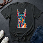 Doberman Graphic Pop Art Shirt — Bold Colorful Dog Portrait Tee — Comfort Colors 1717